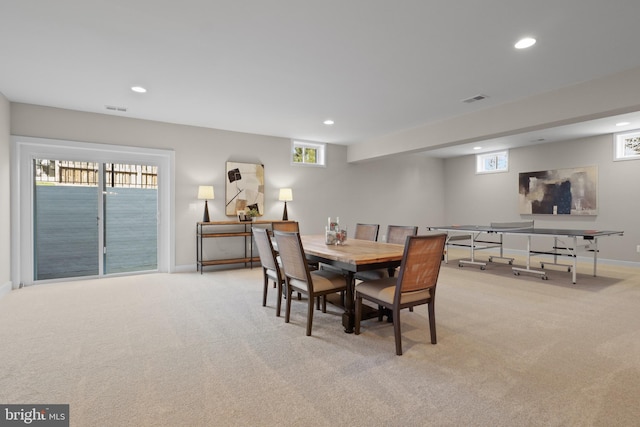 1749 Beulah Rd, Vienna, VA 22182 - dining area featuring carpet, recessed lighting, and baseboards