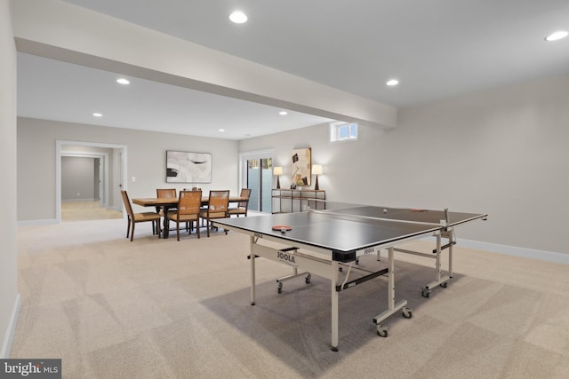 1749 Beulah Rd, Vienna, VA 22182 - game room with light colored carpet, recessed lighting, and baseboards