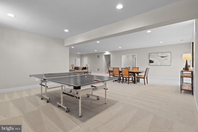 1749 Beulah Rd, Vienna, VA 22182 - game room with carpet, baseboards, and recessed lighting