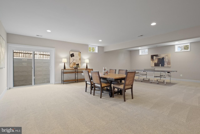 1749 Beulah Rd, Vienna, VA 22182 - dining room with carpet floors, recessed lighting, and baseboards