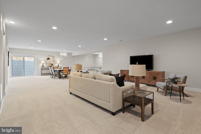 1749 Beulah Rd, Vienna, VA 22182 - living area featuring light colored carpet, recessed lighting, and baseboards
