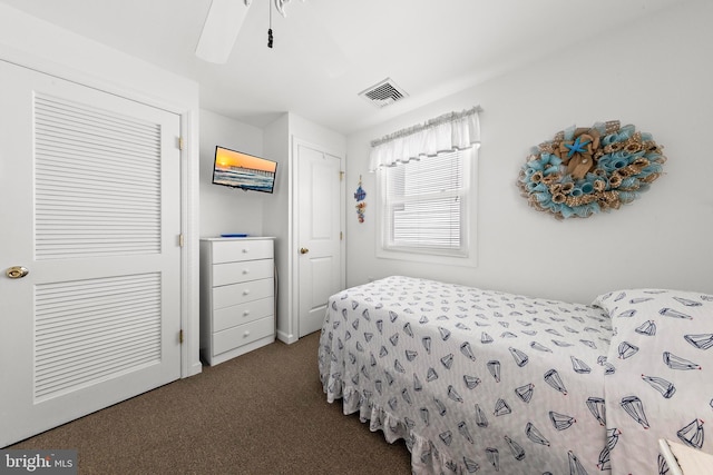 10 E 16th St, Long Beach Township, NJ 08008 - bedroom featuring dark carpet and ceiling fan