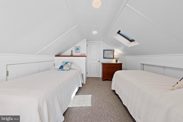 10 E 16th St, Long Beach Township, NJ 08008 - bedroom featuring carpet floors, vaulted ceiling, and a skylight