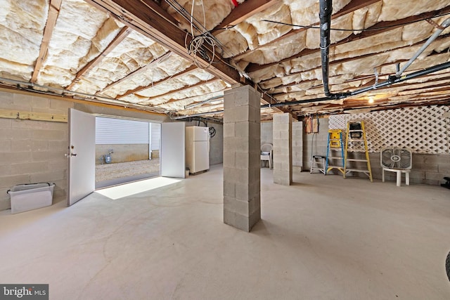 10 E 16th St, Long Beach Township, NJ 08008 - unfinished basement with freestanding refrigerator