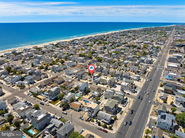 10 E 16th St, Long Beach Township, NJ 08008 - aerial view of property and surrounding area featuring unending shoreline and nearby suburban area