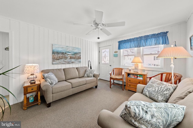 10 E 16th St, Long Beach Township, NJ 08008 - carpeted living area featuring ceiling fan