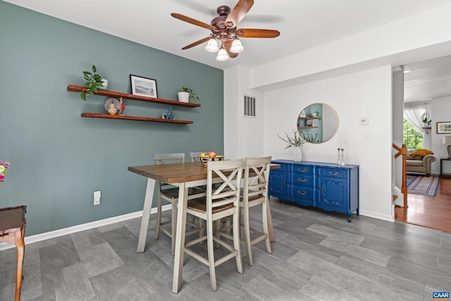 4760 Bluejay Way, Charlottesville, VA 22911 - dining space featuring a ceiling fan and baseboards