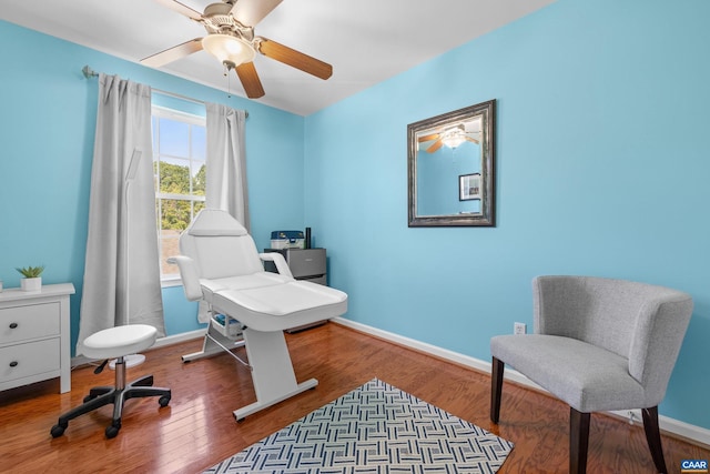 4760 Bluejay Way, Charlottesville, VA 22911 - home office featuring wood finished floors, ceiling fan, and baseboards