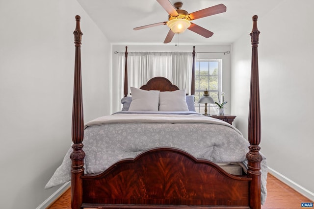4760 Bluejay Way, Charlottesville, VA 22911 - bedroom featuring baseboards, wood finished floors, and ceiling fan