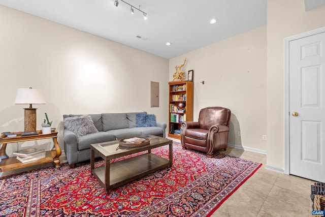 4760 Bluejay Way, Charlottesville, VA 22911 - living area featuring light tile patterned floors, baseboards, and recessed lighting