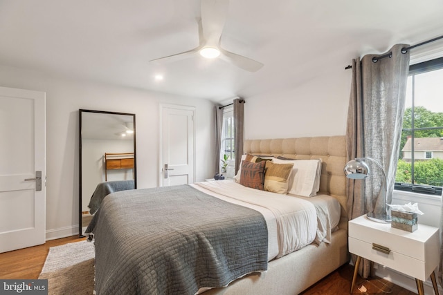 137 Sutton Rd, Ardmore, PA 19003 - bedroom featuring wood finished floors, ceiling fan, and baseboards