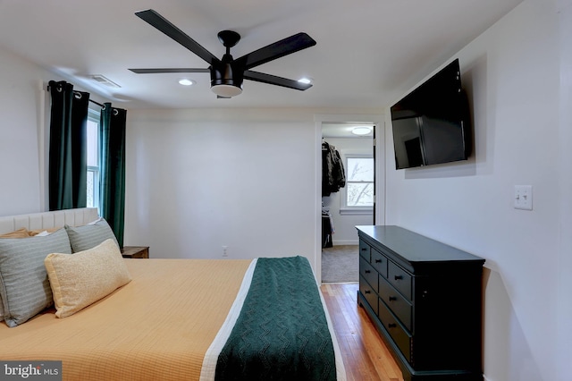 3530 Baker Rd, Westminster, MD 21157 - bedroom with light wood-type flooring, a ceiling fan, recessed lighting, and baseboards