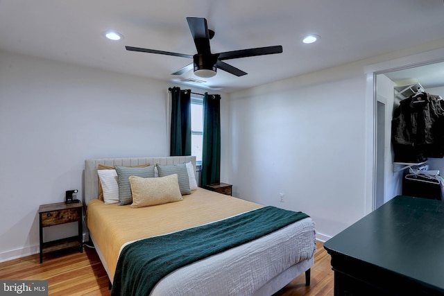 3530 Baker Rd, Westminster, MD 21157 - bedroom with wood finished floors, recessed lighting, a ceiling fan, and baseboards