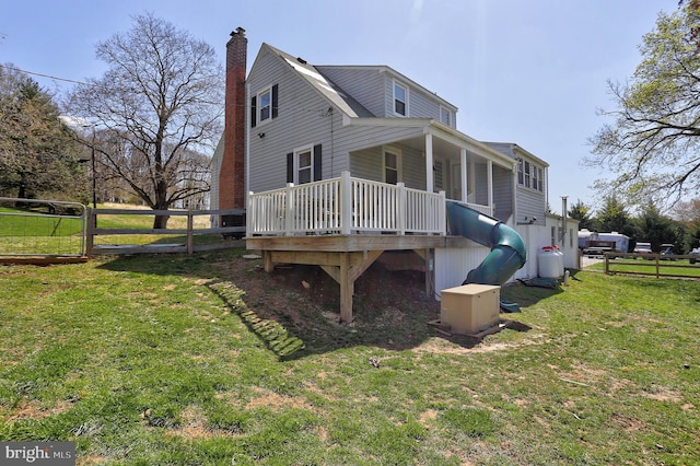 3530 Baker Rd, Westminster, MD 21157 - view of property exterior with a deck and a chimney