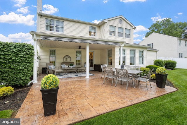 7 Seedling Dr, Holland, PA 18966 - rear view of property featuring an outdoor living space, a patio area, and a ceiling fan