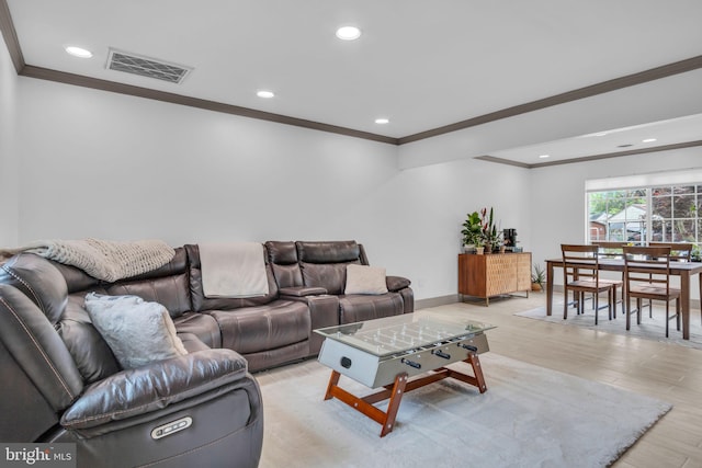 201 Aspen St, Middletown, PA 17057 - living area with crown molding, recessed lighting, and baseboards