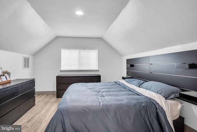 201 Aspen St, Middletown, PA 17057 - bedroom featuring wood finished floors, vaulted ceiling, recessed lighting, and baseboards