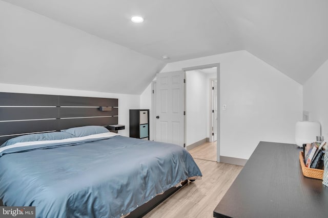 201 Aspen St, Middletown, PA 17057 - bedroom featuring light wood finished floors, lofted ceiling, recessed lighting, and baseboards