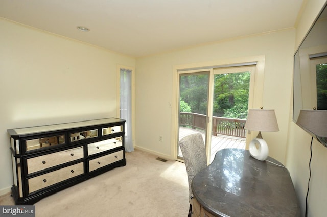 439 Landing St, Lumberton, NJ 08048 - office area with crown molding, light colored carpet, and baseboards