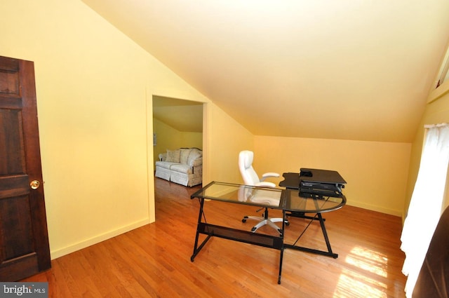 439 Landing St, Lumberton, NJ 08048 - office featuring lofted ceiling, wood finished floors, and baseboards