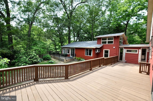 439 Landing St, Lumberton, NJ 08048 - wooden deck featuring view of wooded area