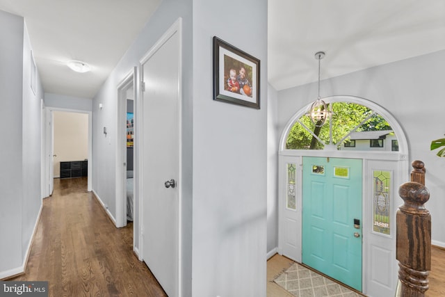 5209 Stonington Dr, Fairfax, VA 22032 - entryway with wood finished floors and baseboards