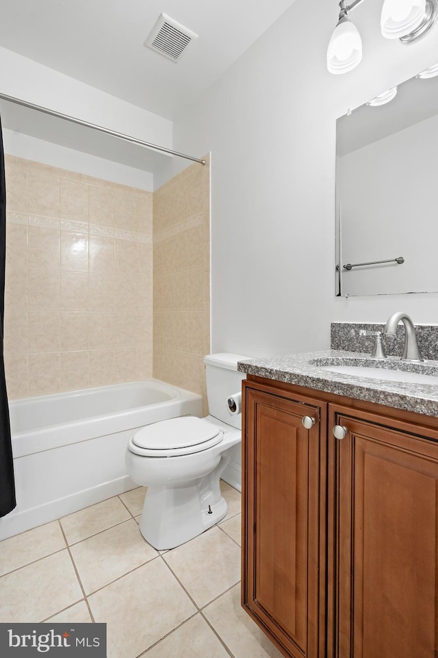 408 Kennedy St NW Unit 202, Washington, DC 20011 - bathroom featuring toilet, vanity, shower / bath combination, and tile patterned flooring
