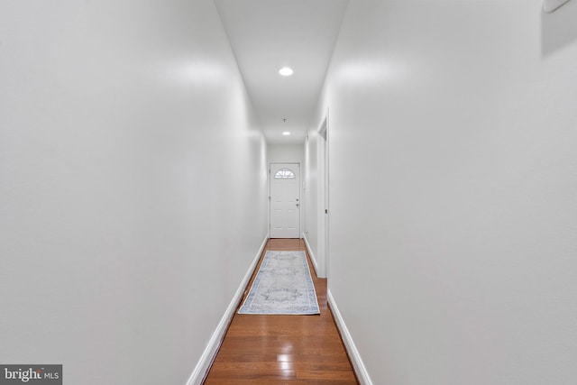 408 Kennedy St NW Unit 202, Washington, DC 20011 - corridor featuring recessed lighting, wood-type flooring, and baseboards