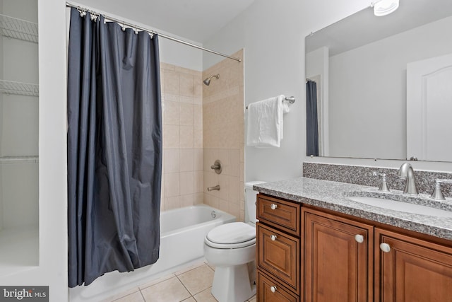 408 Kennedy St NW Unit 202, Washington, DC 20011 - bathroom featuring vanity, tile patterned flooring, shower / bath combo, and toilet