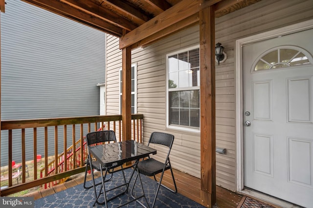408 Kennedy St NW Unit 202, Washington, DC 20011 - wooden deck with outdoor dining space
