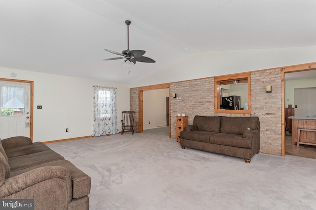 6 Trevett Blvd, Newark, DE 19702 - living area featuring lofted ceiling, carpet, healthy amount of natural light, ceiling fan, and baseboards