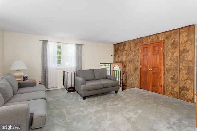 6 Trevett Blvd, Newark, DE 19702 - living room featuring wood walls and carpet floors