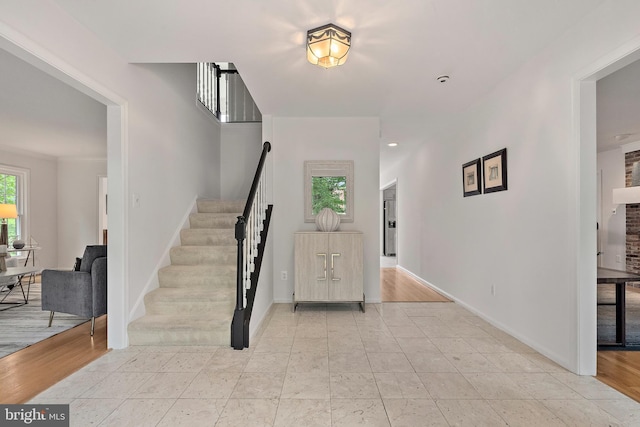 9728 Whetstone Dr, Montgomery Village, MD 20886 - staircase featuring baseboards