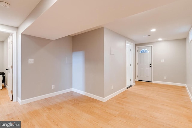 9900 Bird River Rd, Middle River, MD 21220 - foyer entrance with baseboards, light wood-style flooring, and recessed lighting