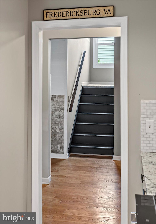 9 Tally Ho Dr, Fredericksburg, VA 22405 - stairway with wood finished floors and baseboards