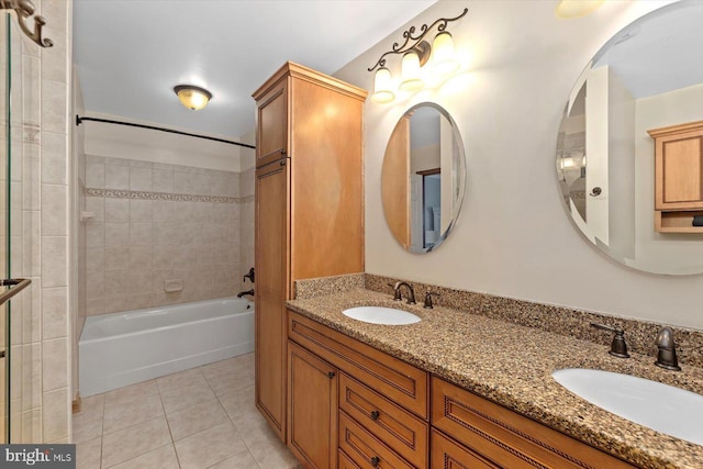 9 Tally Ho Dr, Fredericksburg, VA 22405 - full bathroom with tile patterned flooring, double vanity, and bathtub / shower combination
