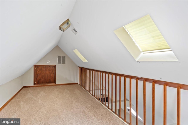 9 Tally Ho Dr, Fredericksburg, VA 22405 - bonus room with vaulted ceiling, carpet flooring, baseboards, and a skylight