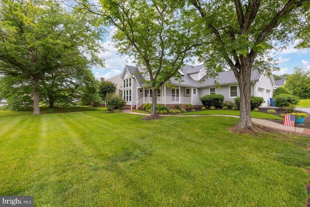 9 Tally Ho Dr, Fredericksburg, VA 22405 - view of front of house with a porch, a front lawn, and roof with shingles