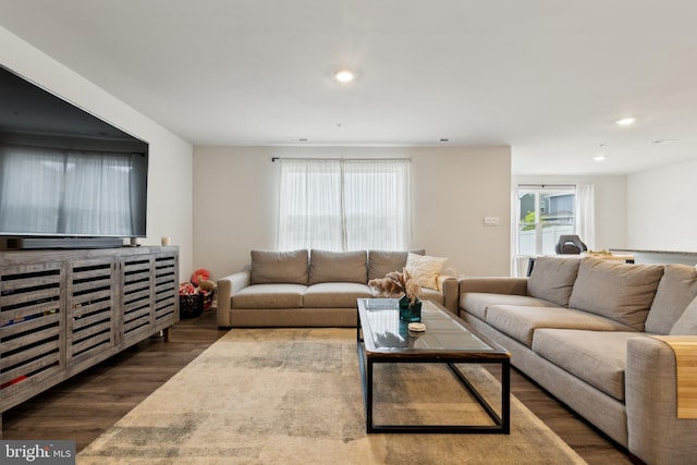 298 Forest Edge Ave, La Plata, MD 20646 - living room featuring wood finished floors, plenty of natural light, and recessed lighting