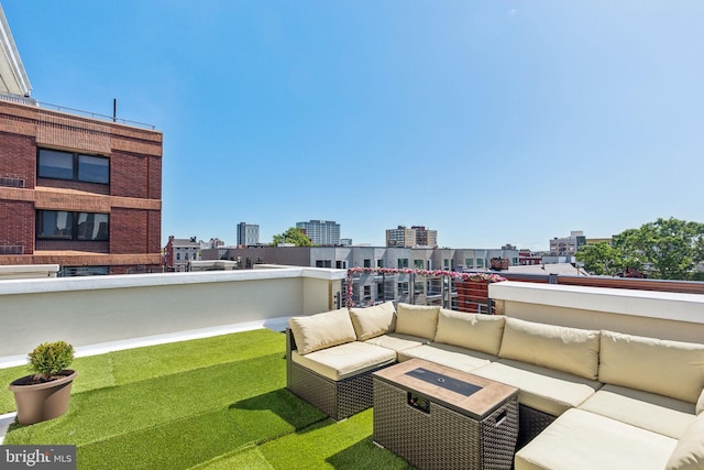 912 N 16th St Unit C, Philadelphia, PA 19130 - view of patio / terrace with an outdoor hangout area, a view of city, and a balcony