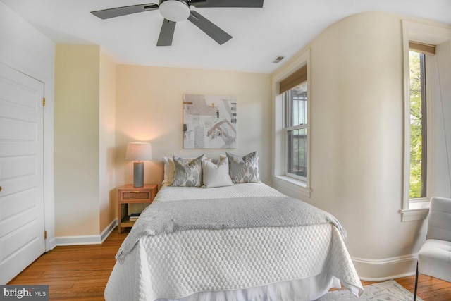 908 Westminster St NW, Washington, DC 20001 - bedroom featuring wood finished floors, baseboards, and ceiling fan