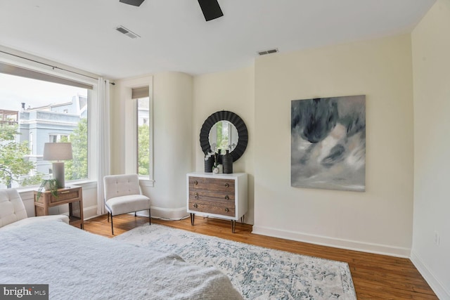 908 Westminster St NW, Washington, DC 20001 - bedroom with wood finished floors, baseboards, and ceiling fan