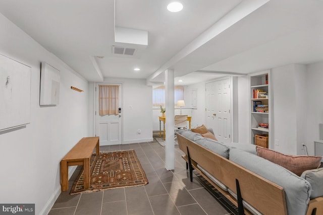 908 Westminster St NW, Washington, DC 20001 - foyer entrance with tile patterned floors, recessed lighting, and baseboards