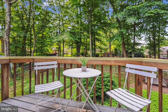 8305 Toll House Rd, Annandale, VA 22003 - wooden terrace with view of wooded area