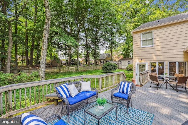 8305 Toll House Rd, Annandale, VA 22003 - deck with outdoor dining space and an outdoor hangout area