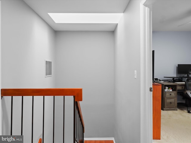 12215 Wye Oak Commons Cir Unit 66, Burke, VA 22015 - stairs with carpet floors and a skylight