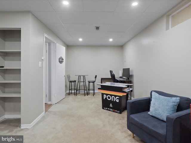 12215 Wye Oak Commons Cir Unit 66, Burke, VA 22015 - carpeted home office with recessed lighting and baseboards