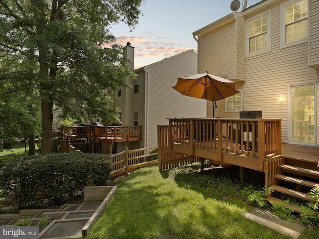 12215 Wye Oak Commons Cir Unit 66, Burke, VA 22015 - back of house at dusk with a deck
