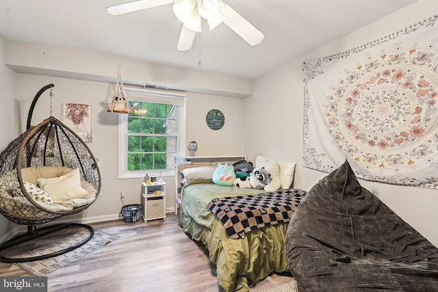 3814 Lyndhurst Dr Unit 203, Fairfax, VA 22031 - bedroom with wood finished floors, baseboards, and a ceiling fan