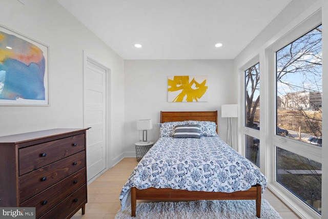 1368 Bryant St NE Unit 4, Washington, DC 20018 - bedroom featuring light wood finished floors, recessed lighting, and baseboards
